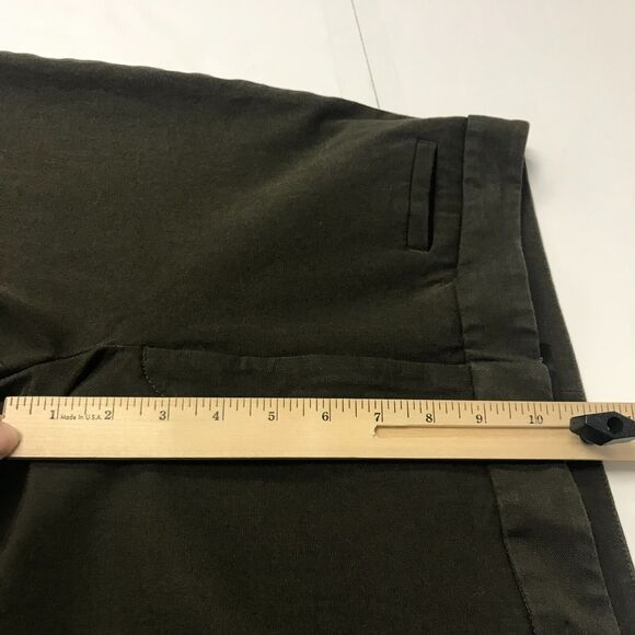 Banana Republic Pants Womens 12 Olive Green Flat Front Mid Rise Flare Stretch - Picture 9 of 11